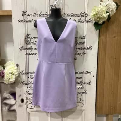 STOREROOM CLEARANCE! Lulu & Rose Brand! BNWT LAILA DEEP V MINI DRESS! Womens  Size L Mini Dress / Sleeveless Dress  Purple 