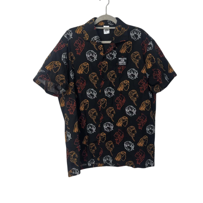 Mullets for mental health   Size XL Short Sleeve Shirt Black  / Orange 