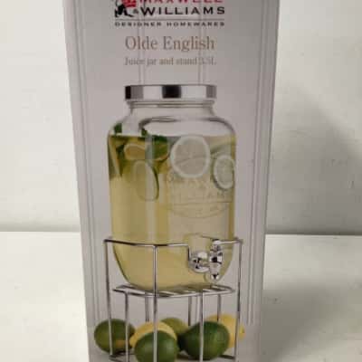 Maxwell & Williams olde English juice jar and stand 3.5L glass drink dispenser