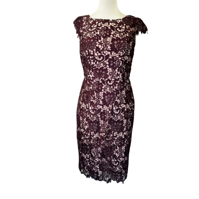 REVIEW Size 12 Midi Dress Maroon 