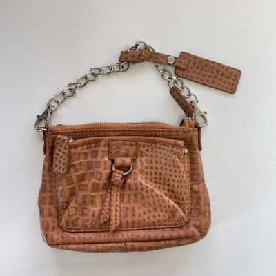 Terrazzo Italy Beige Brown Animal Print Leather Clutch 