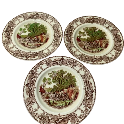 Royal Staffordshire "Rural Scenes" By Clarice Cliff x3