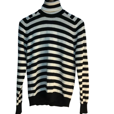  Womens  Size S Turtleneck Jumper Black  / White 