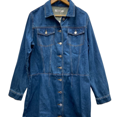 Dazie Size 14 Denim / Long Sleeve/Midi Dress Navy Blue 