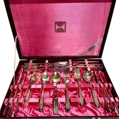 Selena 43piece silver plate cutlery set