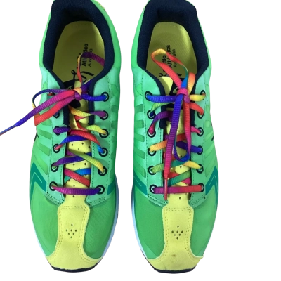 Asics Kids Size 40 Sneakers Green & Yellow 