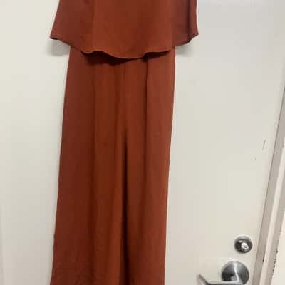 White Fox Women's Size XS Strapless Jumpsuit - Brown 