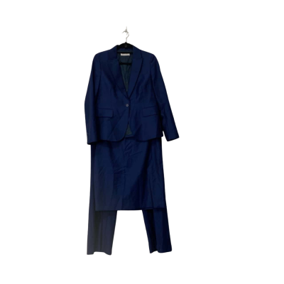 Herringbone Sydney 3 pce suit  Size 12 Navy Blue pants skirt jacket