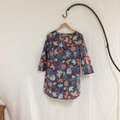 Zimmermann Women's  Size 10 Long Sleeve Top Floral/ Multicoloured 