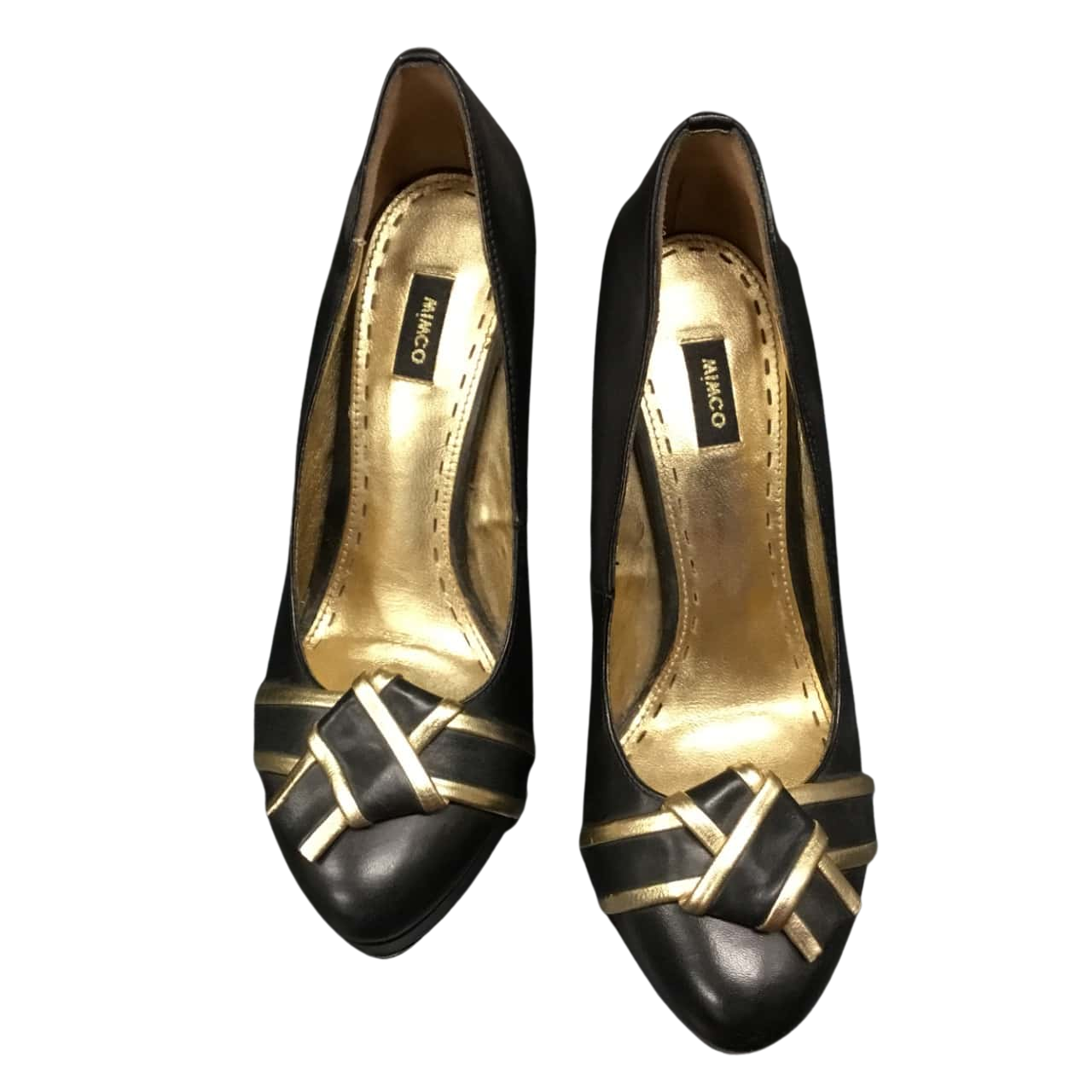 Mimco Black Gold Patterned High Heels Size 38 mimco-black-gold-patterned-high-heels-size-38