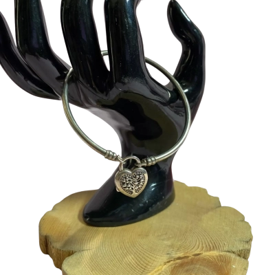 S925 ALE PANDORA BANGLE WITH HEART LOCK 