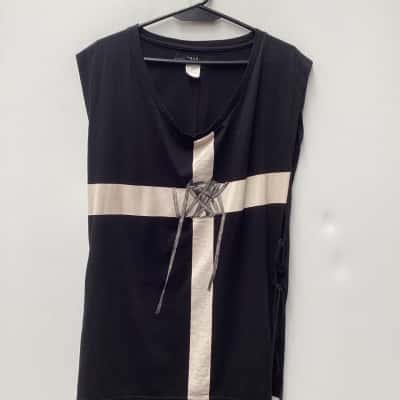 Ksubi Womens sleeveless t-shirt Size L Black  / White 