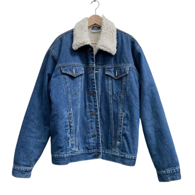 Fleece Lined Denim Jacket. Large 