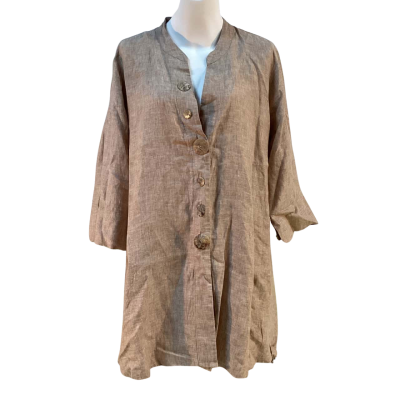 TS Womens Size 18 Linen Top Brown BNWT