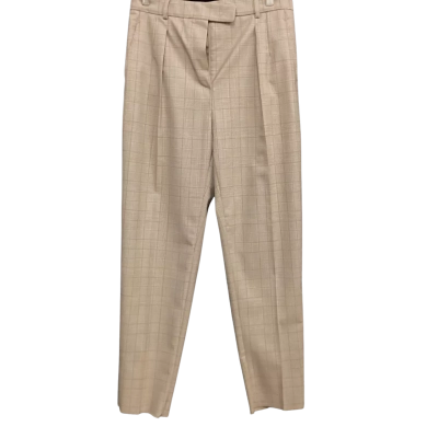 Max Mara Womens Plaid Dress Pants Size 12 Brown 