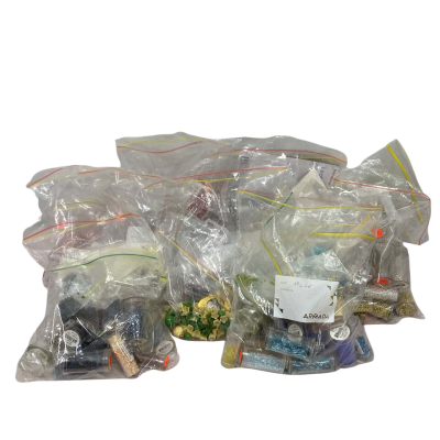 Assorted beads and jewellery craft supplies 