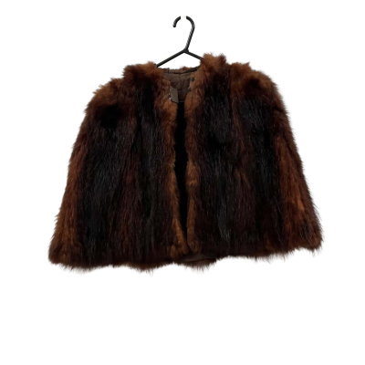  Womens Vintage Brown Faux Fur Stole