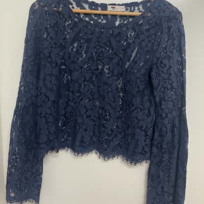 TEMT Women's Size M Long Sleeve Top - Blue 