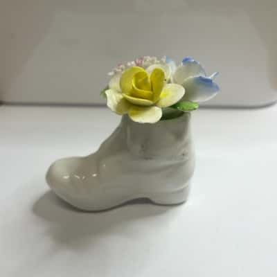 Royal Doulton Stamped Bone China Flowers In A Shoe Ornament