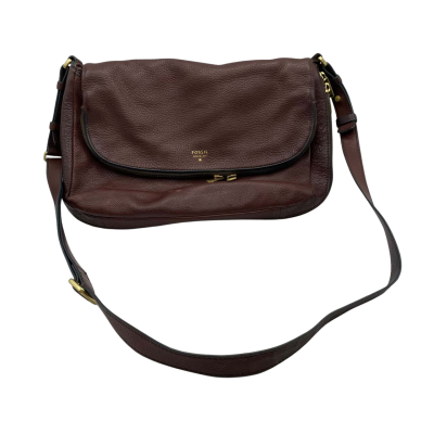 Fossil Brown Leather Shoulder Bag 30x20cm HB2