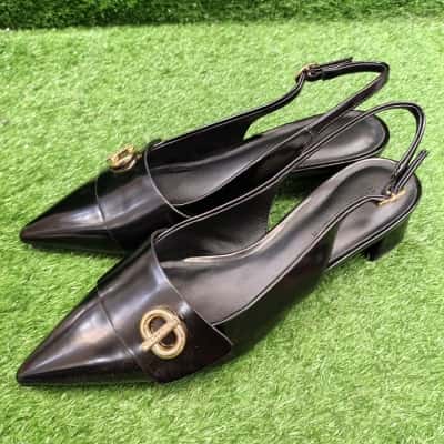 Charles & Keith Black Slingback Heels Size 36