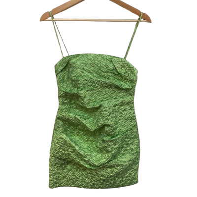 Bec & Bridge Size 6 Mini Dress Metallic Green 