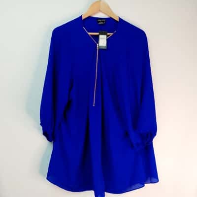 City Chic Womens  Size XL Long Sleeve Top Blue 