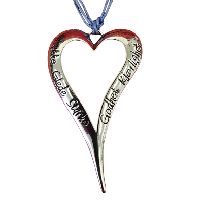  Womens Necklace Lykke Glede Sturke Norwegian Silver Plate Heart Necklace