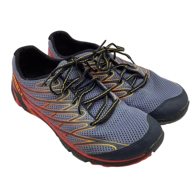 Merrell Mens Vibram Bare Access Size UK 9; US 9.5; EU 43.5, Trainers Black  / Grey / Orange / Red / Yellow 