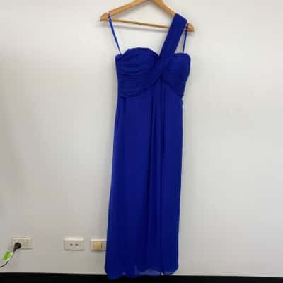 KC Collections By Cizzy Bridal Blue Strapless Evening Maxi Dress Size 12 