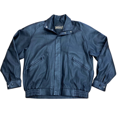 Vintage The Tannery Zip and Stud Fastening Leather Jacket  Size 102 