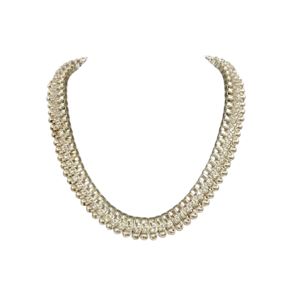 Womens Necklace Silver Tone with Rhinestones 