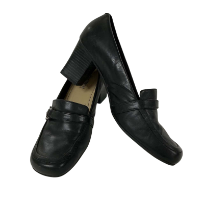 Portland Womens 100% Leather Size 6 Heels Black  