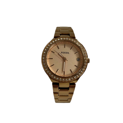 Fossil Womens Watch Rose Gold and Clear Gem Not Working