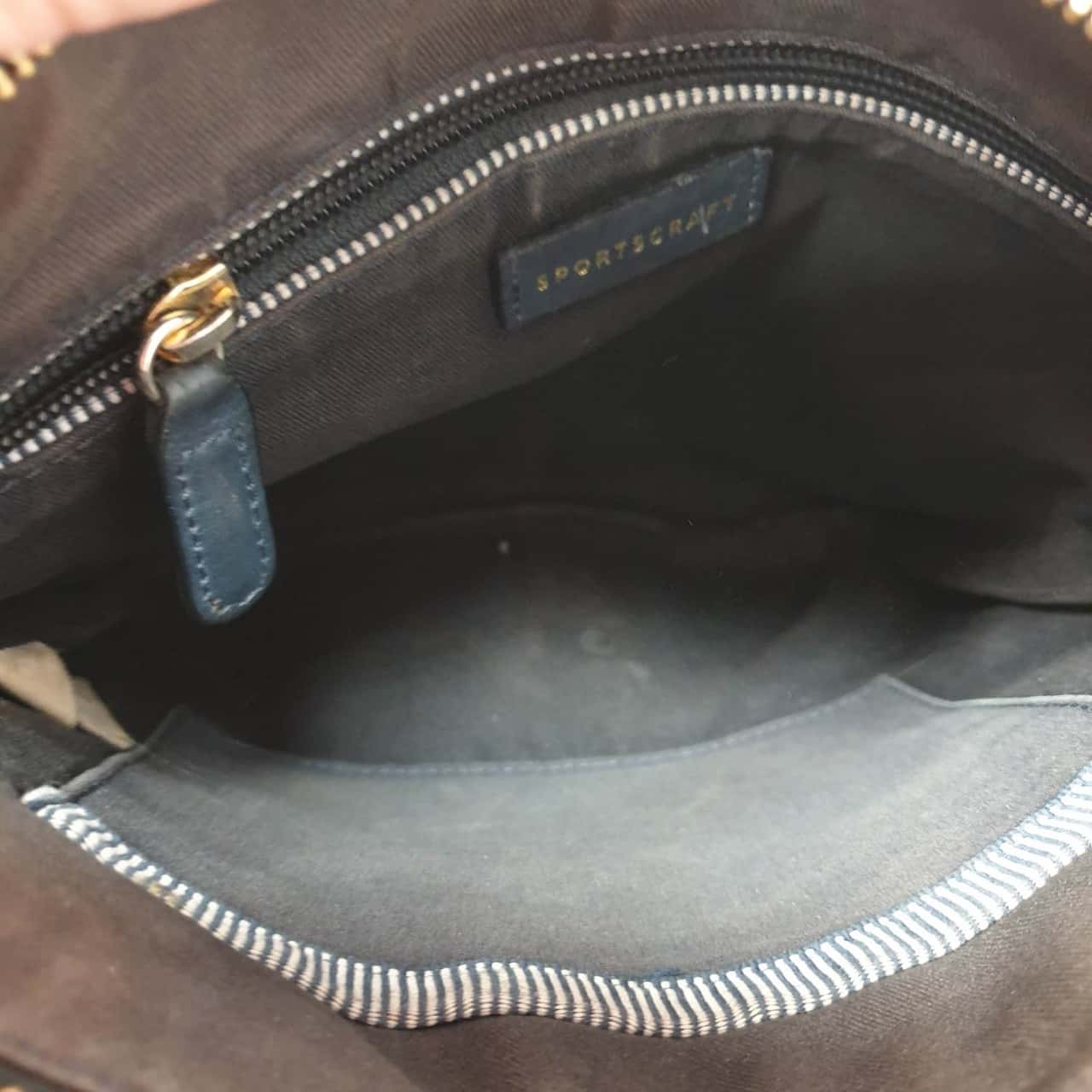 Sportscraft Dark Green Leather Crossbody / Messenger Style Handbag with