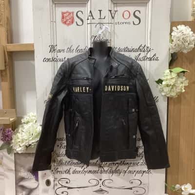 Harley Davidson Brand! BNWT! 100% GENUINE LEATHER JACKET!! Womens  Size M Biker Jacket / Leather Jacket Black  