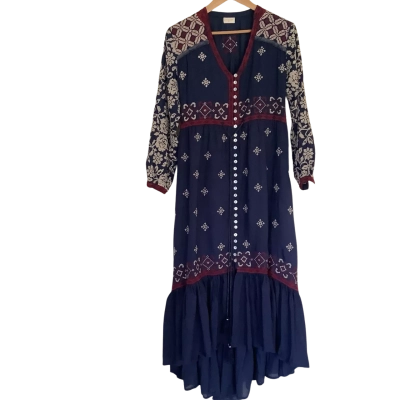 Lula Soul.  Boho Embroidered High Low Dress.  Size M 