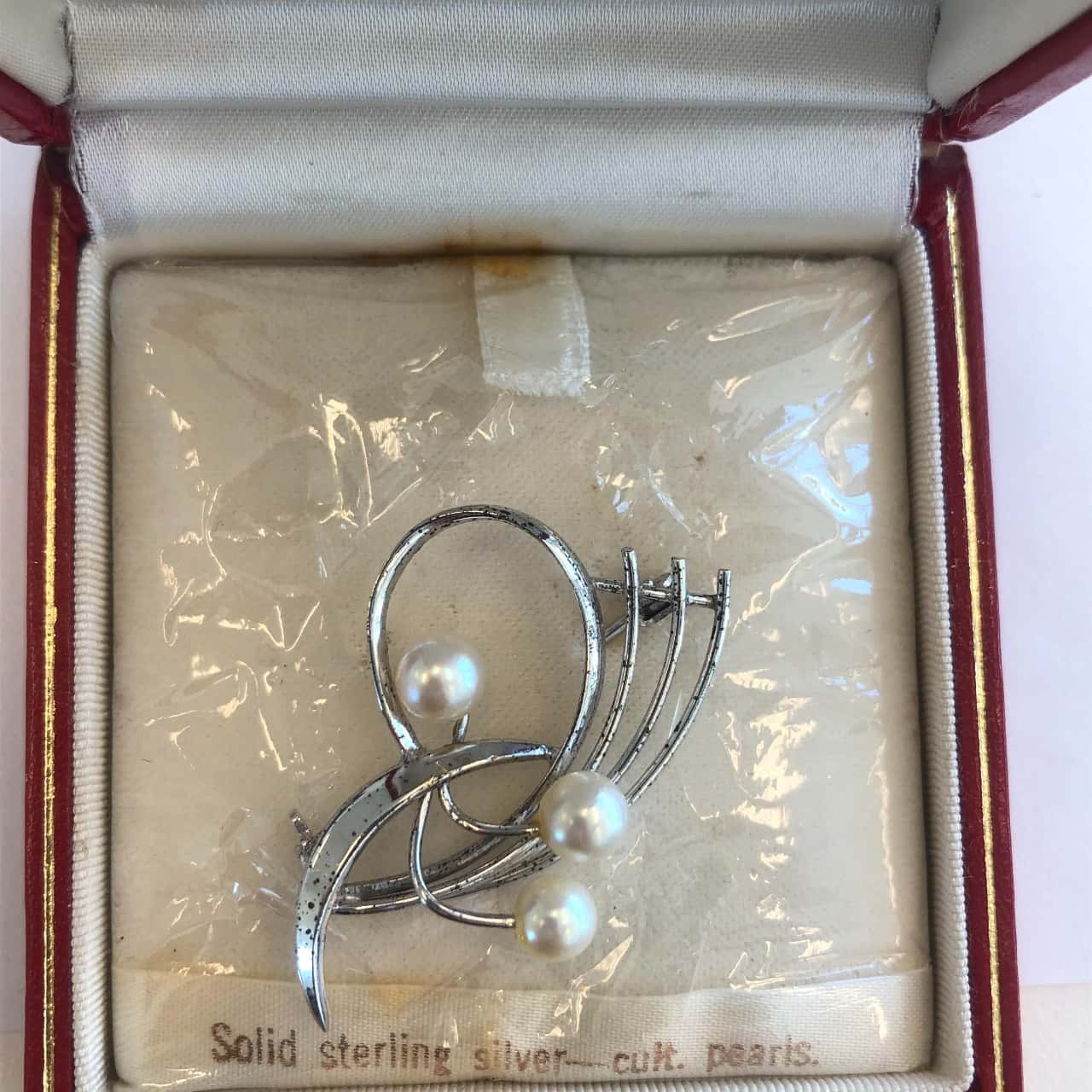 Stamped Sterling Vintage Toyomoto Pearl Brooch(s)