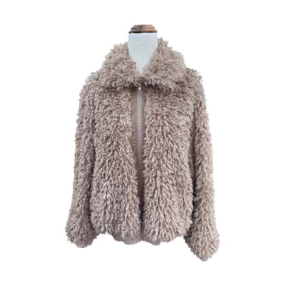 Madison The Label Womens Teddy Zip Jacket Size S Beige 