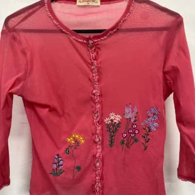 Alannah Hill Womens  Size 14 3/4 Sleeve Top Pink  