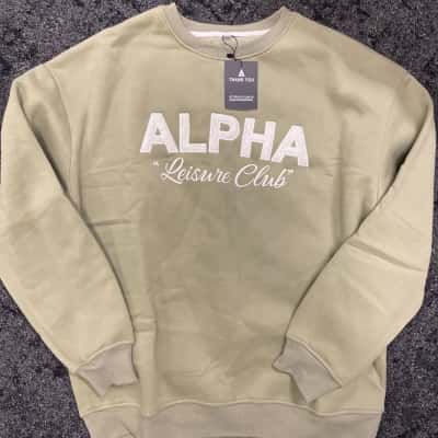  Mens Alpha Wear designer brand jumper Size L Blazer / Winter Coat Khaki 