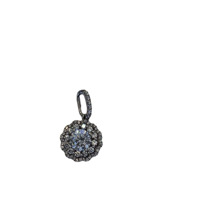 925 Silver Stamped Womens Rhinestone Pendant #15