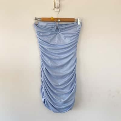 Pepper Mayo  Light Blue Strapless Bodycon Mini Dress Size 8