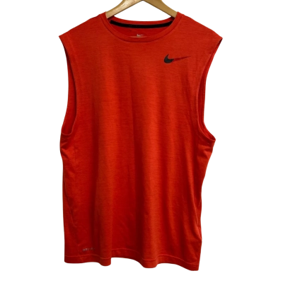 Nike Mens Size L Orange Sports Singlet