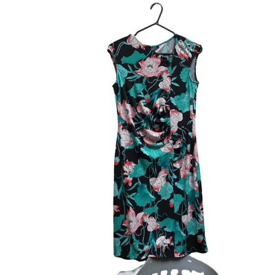 Basque Womens  Size 10 Bodycon Dress Black  / Floral / Green / Pink  