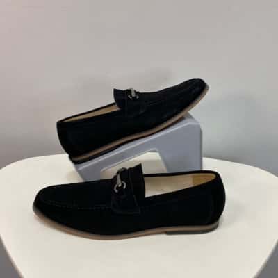 Tarocash Mens Suede Leather Loafers Size 9 Black 