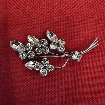  Womens Clear Cut Crystal Stone Brooch 