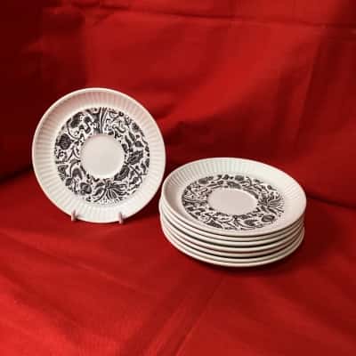 Vintage Crown Lynn “Kashmir” Pattern Saucers - Set of 8