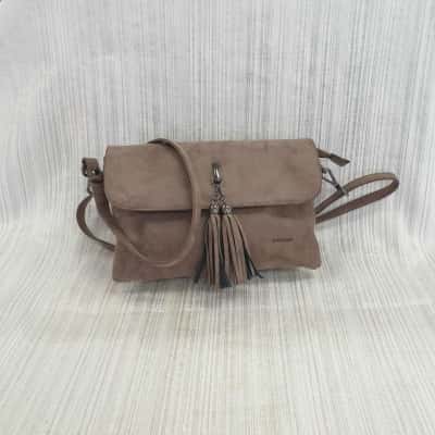 Bellissimo Gorgeous /Suede Look /Cross Body /Shoulder /Clutch /Handbag with Double Tassel Front Detail 