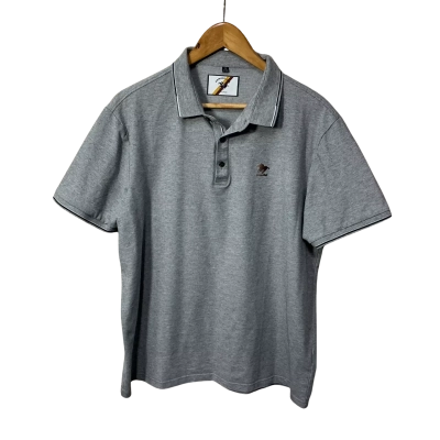 Fomoce 1976 Polo Style Mens Size 56 Grey Polo Shirt with Striped Trim Detail